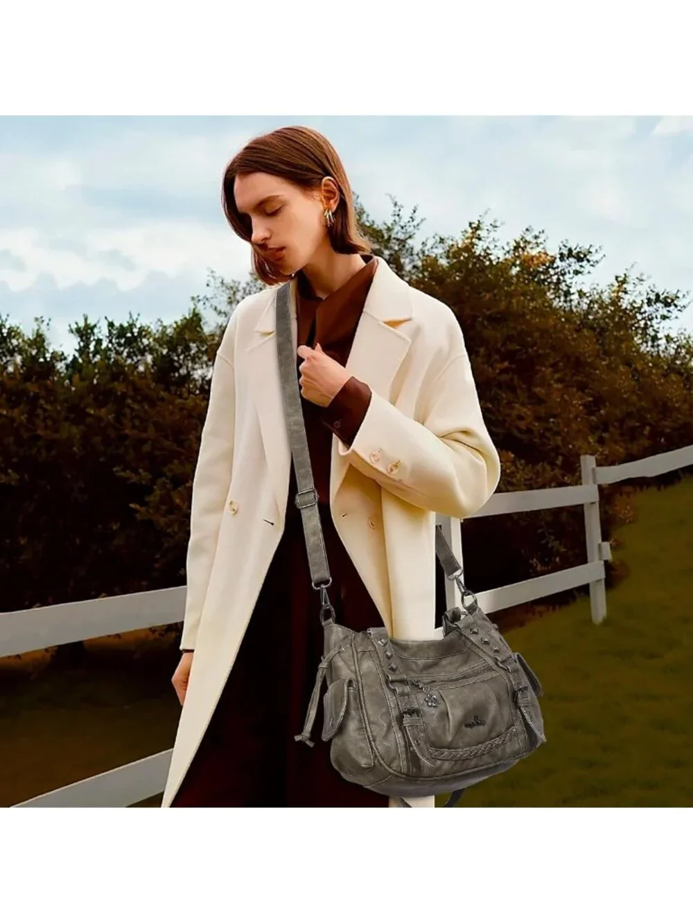 Stylish Multi-Pocket Retro Hobo Tote Bag for Women - Versatile Shoulder Handbag